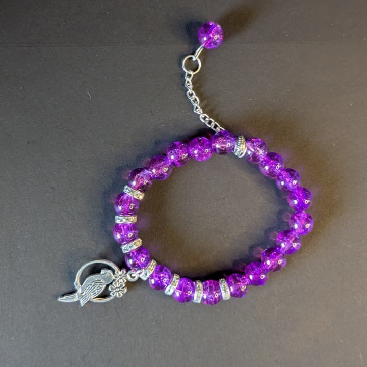 Purple Jasmine Beaded Bracelet