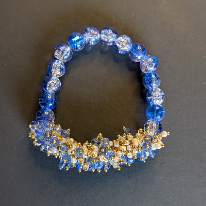 Sky Blue Flamingo Beaded Bracelet